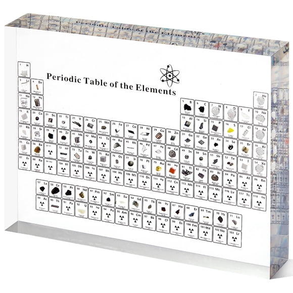 Expositor de tabla periódica Mukarisk con 83 elementos reales, 20 cm