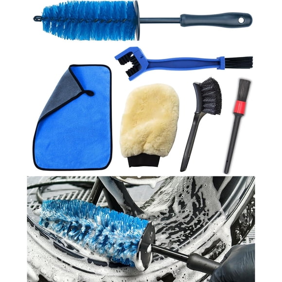 Kit Cepillos Limpieza Moto Oesee 6 Piezas Extra Suave