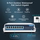 thumbnail image 2 of Conmutador PoE Yuanley de 8 puertos Gigabit impermeable para exteriores 1000 Mbps, 2 of 7