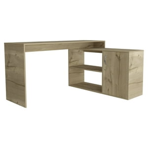 Fmfurniture - Escritorio En L 1 Puerta Fm-062C - Café Claro
