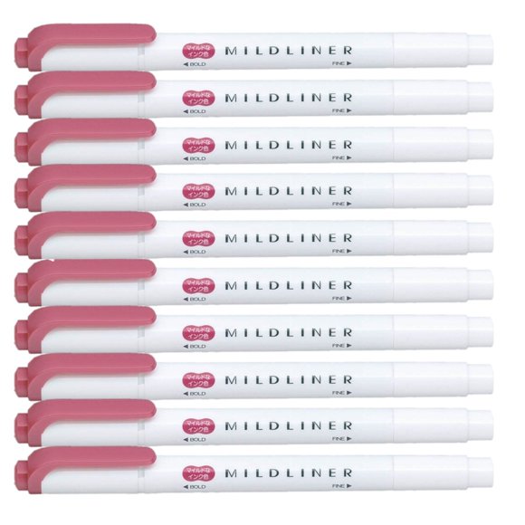 Marcadores resaltadores ZEBRA MILDLINER rojo suave x10