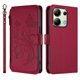 thumbnail image 2 of Funda Cartera Mariposa para [Xiaomi Redmi Note 13 4G] con Soporte y Cremallera Rojo, 2 of 6