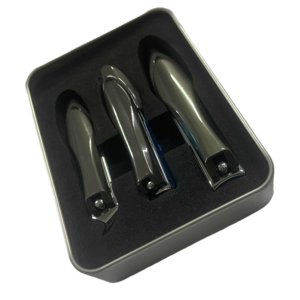 Magideal - Juego De Cortaúñas 3X, Cortaúñas Inclinadas Con Caja, Cortaúñas Antisalpicaduras Para Manicura, Cortaúñas Para Personas Mayores Y Niños Marrón