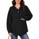 thumbnail image 1 of INSPIRE CHIC Sudadera de Maternidad con Capucha de Manga Larga Henley Snap Otoño Invierno Tops de Embarazo Postparto 2XL Negro, 1 of 6