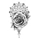 thumbnail image 1 of 1 piece Waterproof Rose Dark Element Tattoo Sticker - Unique Waist Rose Character Unicorn Design for Personalized Creativity, 1 of 3
