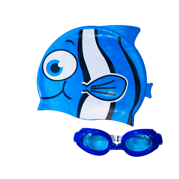 Kit de Natación Gafas Gorro Silicona azul
