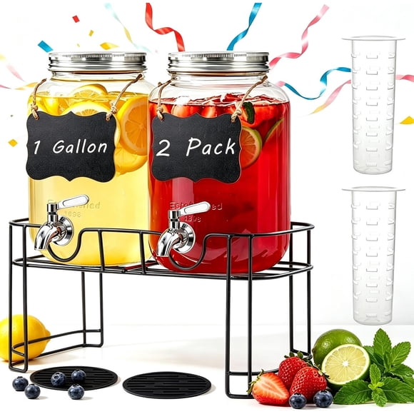Dispensador de bebidas de vidrio Glassmagic con soporte