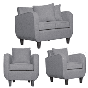 Ruzam Mobel - Juego De Living 2-1-1 Cronos Gris