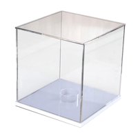 Magideal - Vitrina De Acrílico Transparente Para Balón De Fútbol, Soporte De Caja De Exhibición Para Baloncesto De Tamaño Completo, Recuerdos Deportivos De Blanco