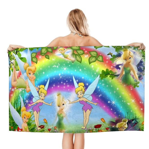 Campanilla Toalla de playa de secado rápido con diseño temático, regalo para mujeres y niñas, ideal para cumpleaños, fans, amantes de la música, uso en la playa o al aire libre, 78 × 160 cm