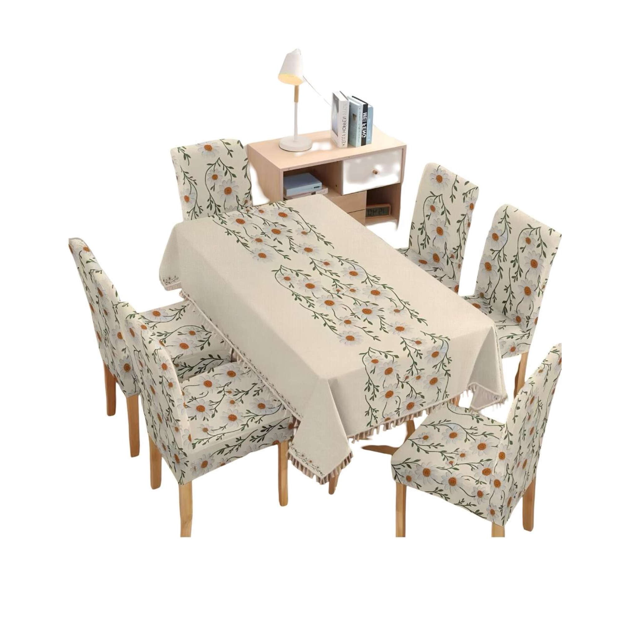 Teng Fei - Juego Mantel Más 6 Fundas De Silla Para Comedor 140x220 Cm