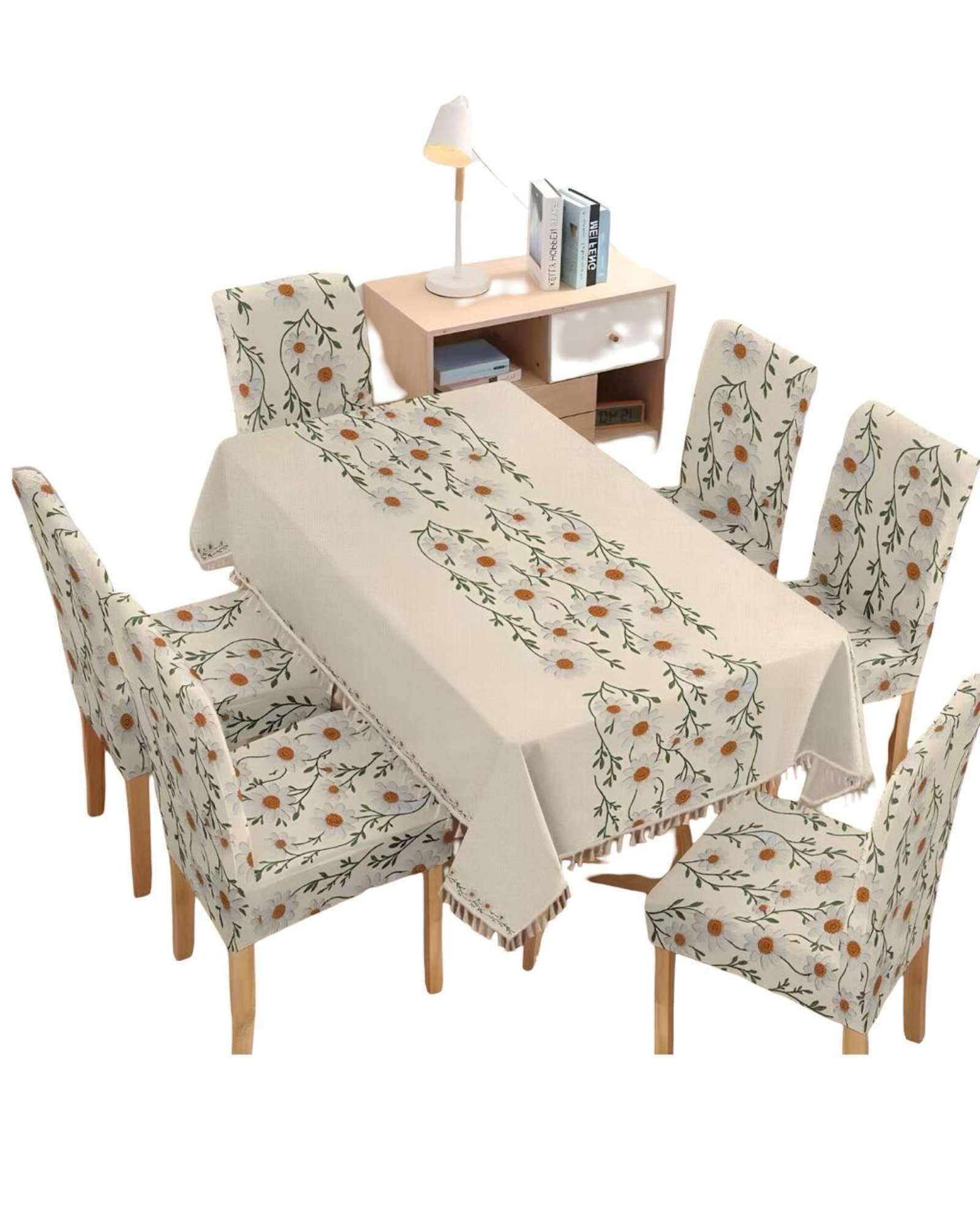 Teng Fei - Juego Mantel Más 6 Fundas De Silla Para Comedor 140X220 Cm