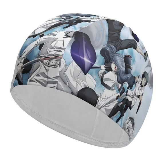 Tokyo Ghoul Gorro de Natación de Licra, Gorro de Baño de Tela Cómoda, Gorro Elástico Antideslizante para Hombres, Mujeres y Niños