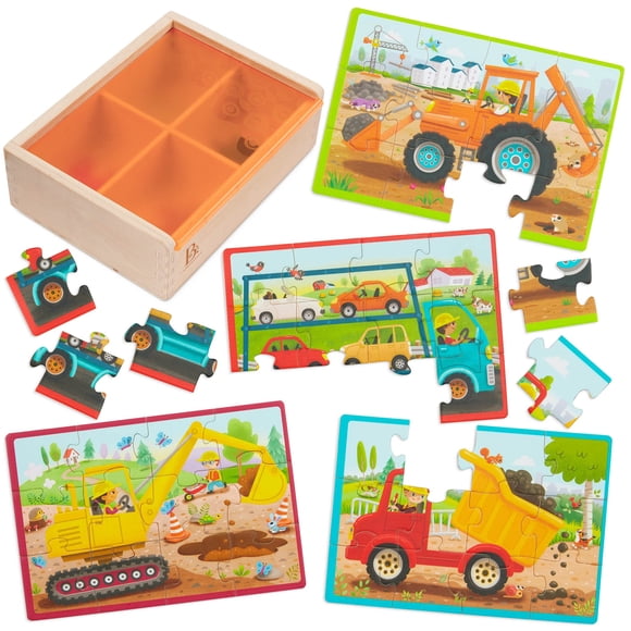 Juego de rompecabezas B. Toys Pack o' Puzzles Truck Wooden 12 piezas 3+
