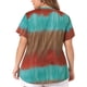 thumbnail image 3 of Agnes Orinda Blusas de Mujer Talla Grande para Escuela y Universidad, Cuello en V Casual, Manga Corta, Estampado Tie Dye, Tops de Verano 3X Naranja, 3 of 6
