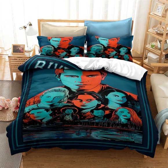 Lisabridal South Side Serpents Riverdale TV Bedding Set Boys Girls Duvet Cover Pillowcase Bed Kids Adult