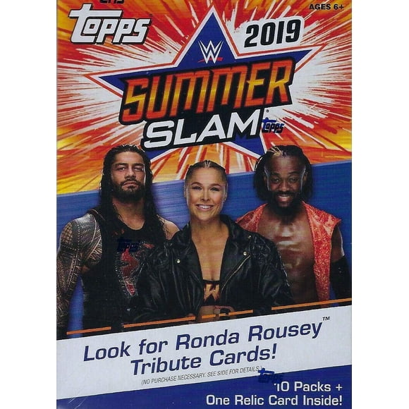 Caja de valor de tarjetas coleccionables Topps WWE SummerSlam 2019