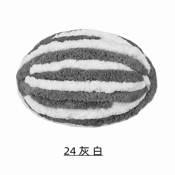 Xiao Hua Hilo ultragrueso, Hilo Hielo - 240 g, 1 rollo, Poliéster, tejido ideal para mantas, camas para mascotas, bolsos y gorros, Suave, transpirable y cálido, Fácil de aprender, Gris y blanco
