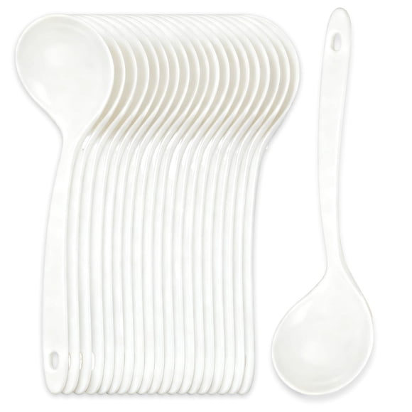 Cuchara OULIGET 20 uds Desechable de Alta Resistencia 19 cm Blanca