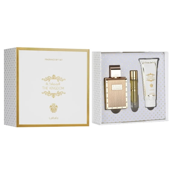 Lattafa The Kingdom Edp 100 Ml + 12 Ml + Shower Gel 100 Ml Set 3 Pcs