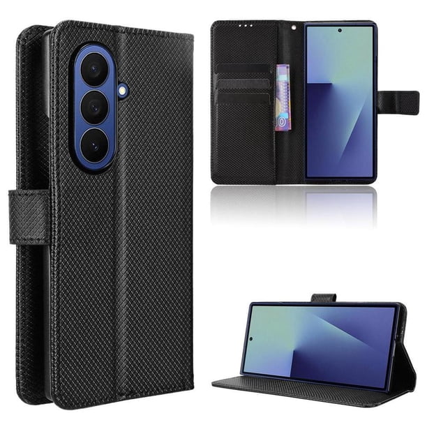 Funda Billetera para Samsung Galaxy F06 5G con Ranuras y Soporte Negro