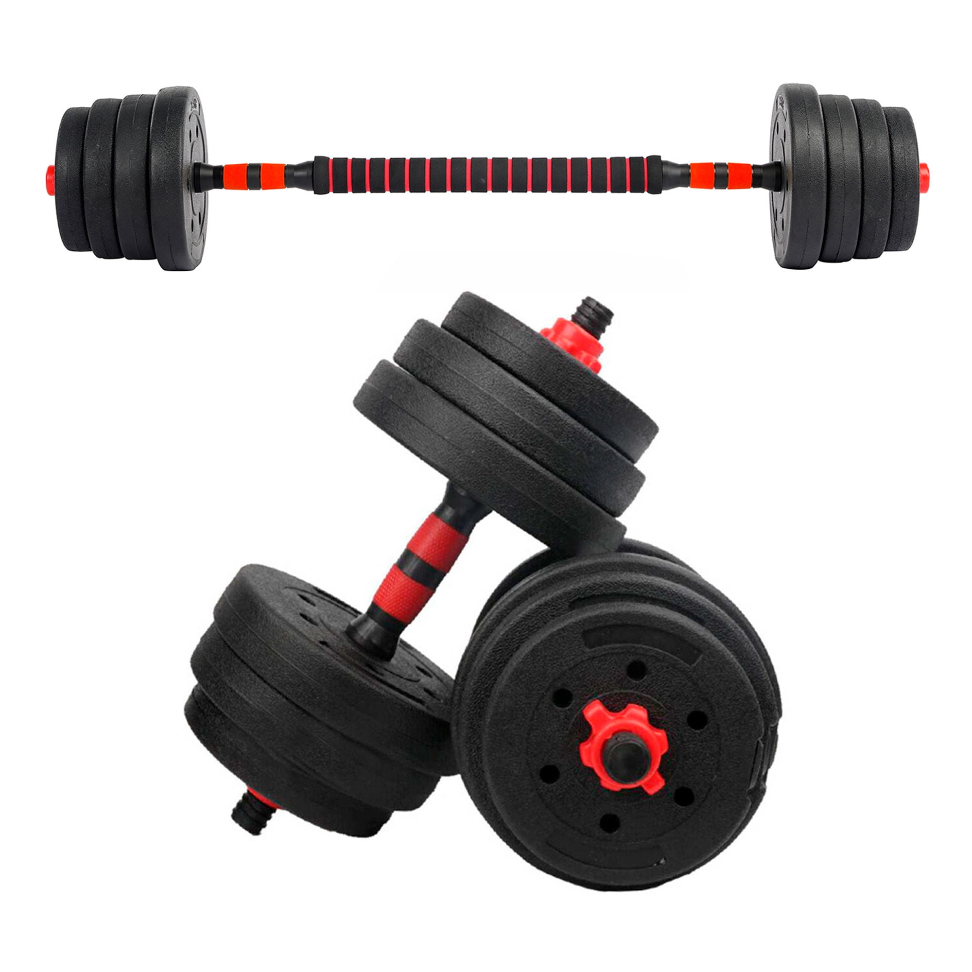 Atletis - Set De Mancuernas Y Barra 20 Kg 2 En 1 Negro