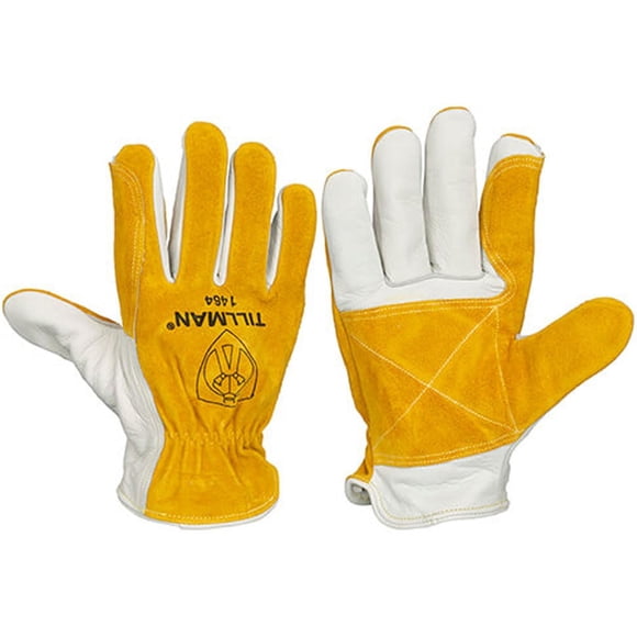 Guantes 1464 De Cuero Vacuno Flor Superior Y Serraje Talla Mediana