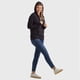 thumbnail image 5 of Sudadera con capucha Hanes Slub Jersey para mujer, color negro, talla L, 5 of 6