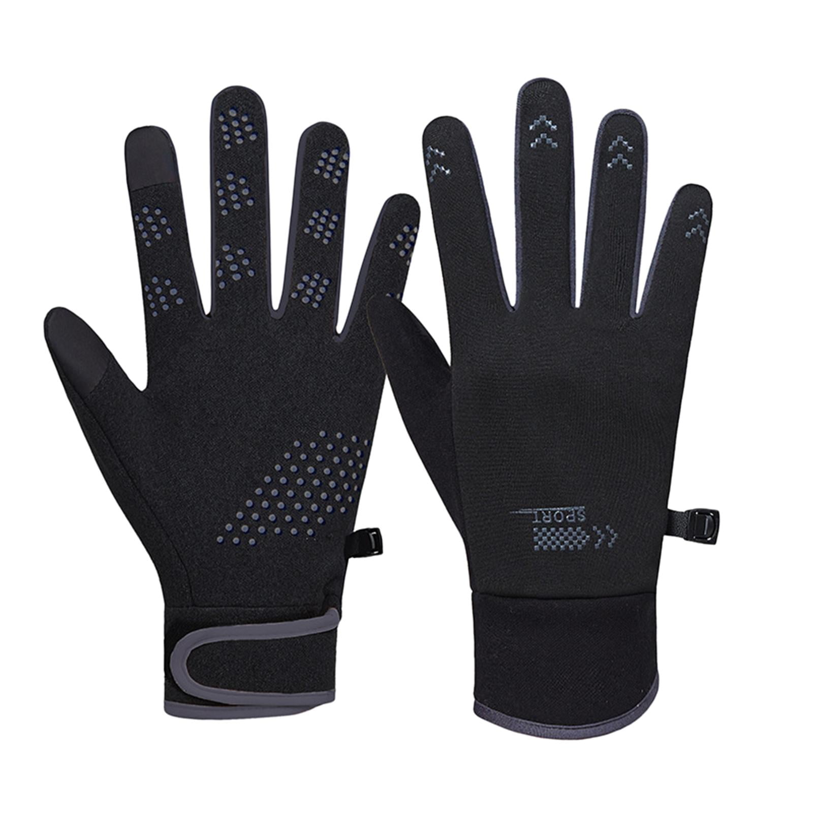 Ioensy - Guantes De Invierno Para Mujer, Guantes De Nieve Antideslizantes Con Pantalla Táctil Para Montar Al Aire Libre, Nieve, Negro Y Gris