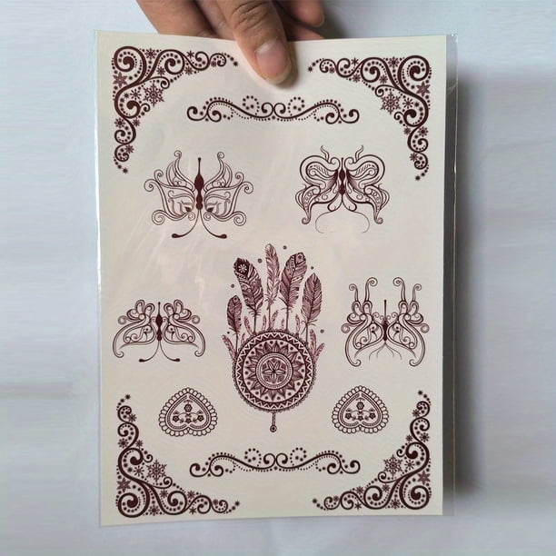 1 sheet Waterproof and Sweatproof Temporary Tattoo Sticker for Women - Lace Hollow Pattern Design