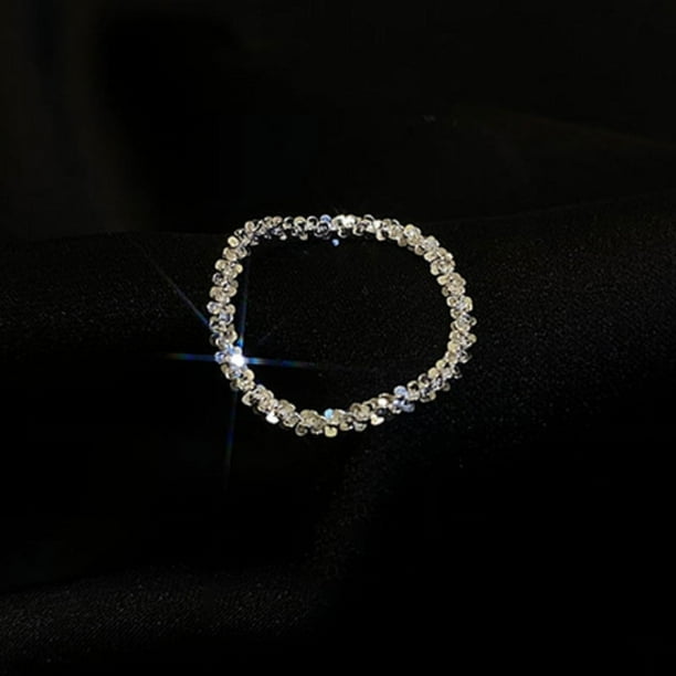 Sparkling Thin Ring for Women - Versatile Index Finger Jewelry for Stacking and Matching with Any Outfit