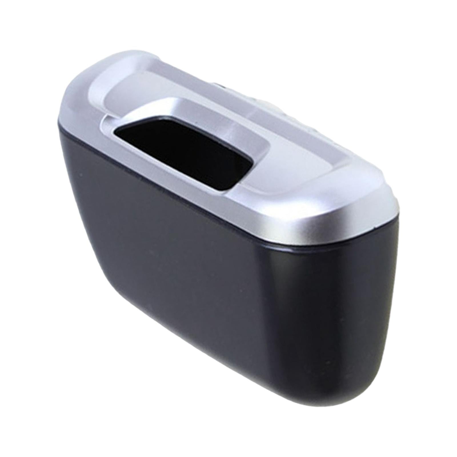 Magideal - Bote De Basura Para Coche Con Tapa, Organizador De Basura Para Puerta Lateral Colgante, Caja Antipolvo, Cubo De Basura Multifunción, Cubo De Basura Plata