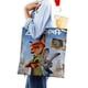 thumbnail image 4 of Zootopia Bolso de tela con estampado de lienzo para mujer, bolsa de compras reutilizable y estética, con cremallera interior, regalo para mujer,38*45cm., 4 of 6