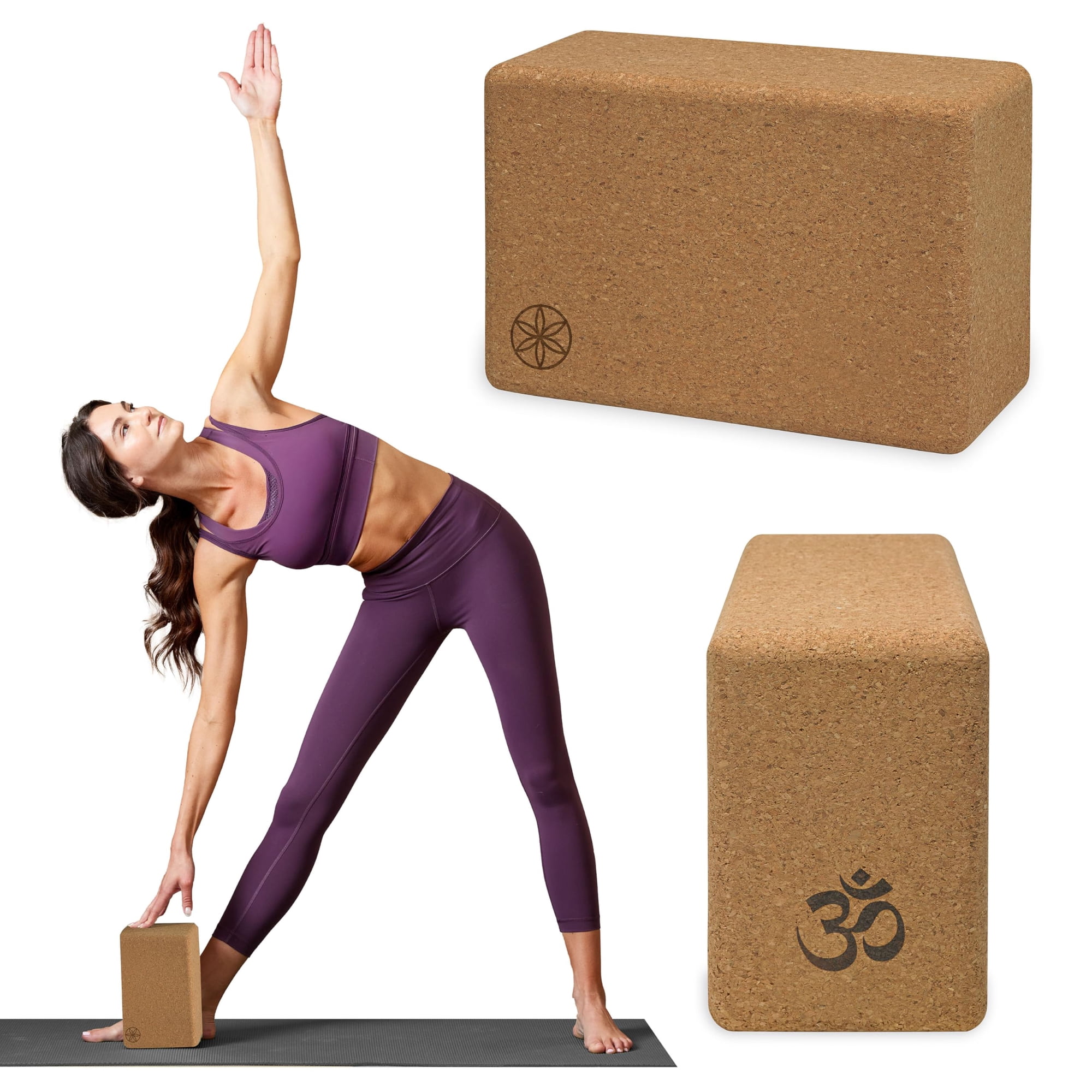 Bloque De Yoga Gaiam De Corcho 10 X 15 X 23 Cm Antideslizante Con Bordes Redondeados