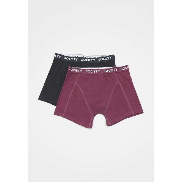 Bóxer Hombre Bipack Negro/Burdeo Liso Corona