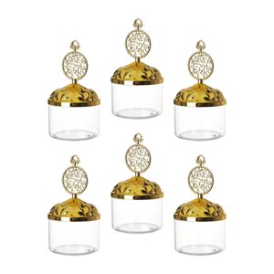 Bothyi - 6 Tarros De Caramelos Con Tapa, Tarros De Almacenamiento Para El Hogar, Cumpleaños, Aniversario, Anillos De Áurea