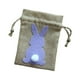 thumbnail image 1 of Bolsa De Arpillera Con Cordón De Decoración De Conejito De Pascua 14x10cm Favores De Fiesta Reutilizable Púrpura, 1 of 3