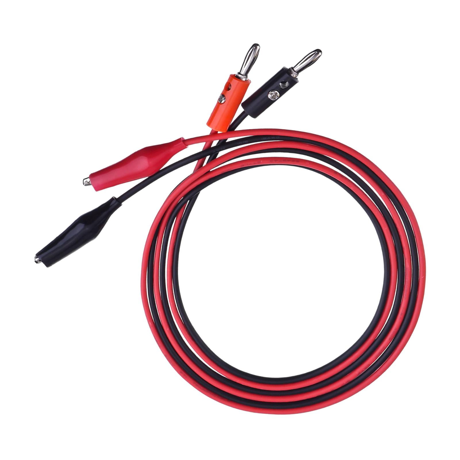 Magideal - 2x Cables De Prueba De Bricolaje Desde Conector Tipo Banana, Conector Tipo Banana Para Prueba De Multímetro, Conector Tipo Banana A Clip