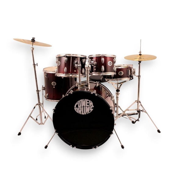 Set De Batería Acústica PowerDrums CPJ-5 FKR - Rojo