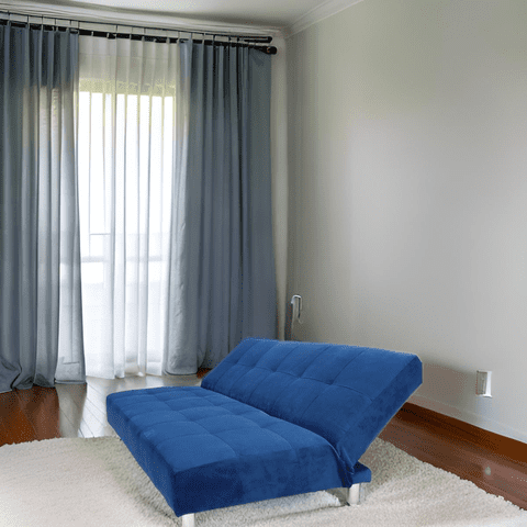 Muebles New - Sofa Cama New Azul Felpa