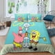 thumbnail image 2 of Fundas nórdicas de Bob Esponja con estampado 3D de personajes de anime, funda de edredón para niños y niñas con cierre de cremallera, juego de ropa de cama de microfibra suave., 2 of 3