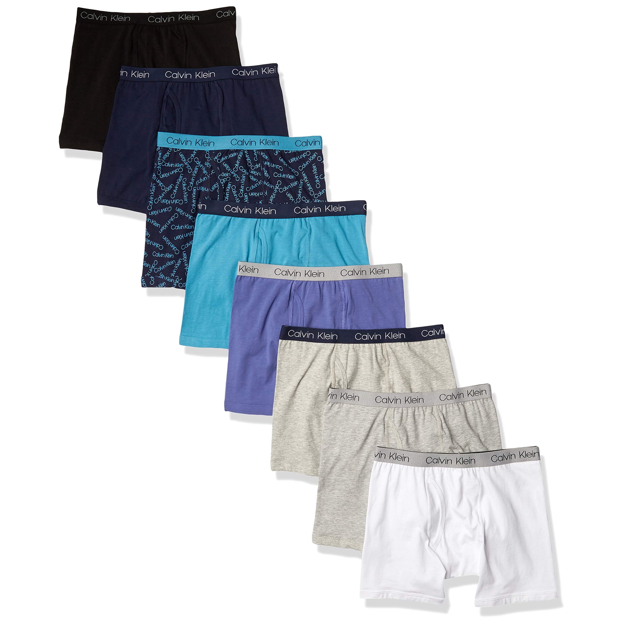 Calvin Klein Calzoncillos Bóxer Para Niños, Paquete De 8, Talla L