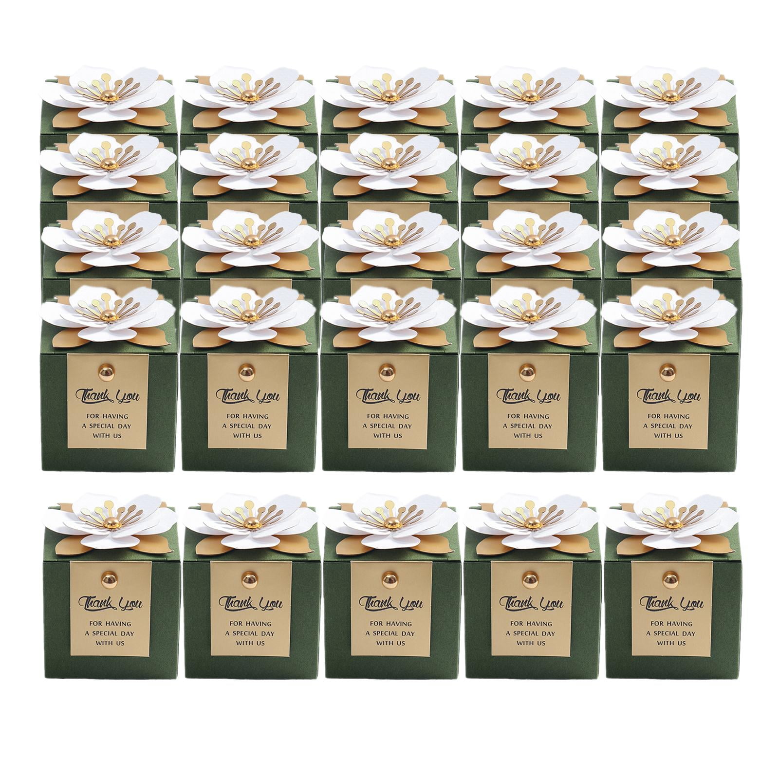 Magideal - 25x Caja De Dulces Para Bodas Caja De Regalos Exquisita Boda Favor De Fiesta Dulces De Papel Para Cumpleaños Baby Shower Decoración Suministros Centro Estilo D