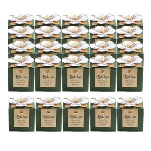 Magideal - 25X Caja De Dulces Para Bodas Caja De Regalos Exquisita Boda Favor De Fiesta Dulces De Papel Para Cumpleaños Baby Shower Decoración Suministros Centro Estilo D