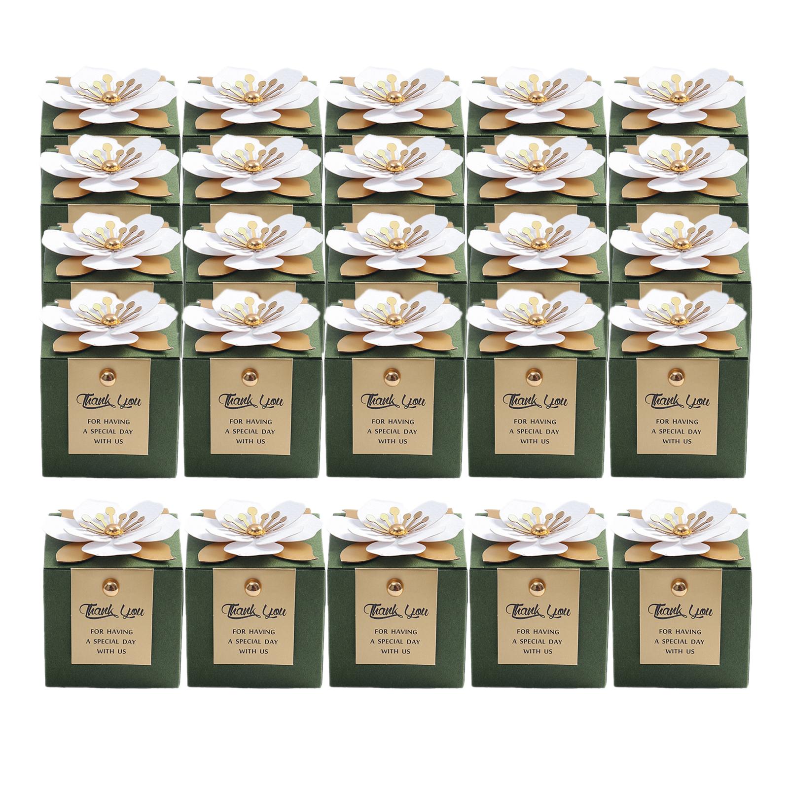 Magideal - 25X Caja De Dulces Para Bodas Caja De Regalos Exquisita Boda Favor De Fiesta Dulces De Papel Para Cumpleaños Baby Shower Decoración Suministros Centro Estilo D