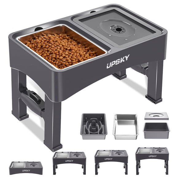 Comedero UPSKY 3 en 1 ajustable y elevado con alimentación lenta