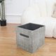 thumbnail image 5 of Cubo de Almacenamiento REGALWOVEN, 3 Piezas de Contenedor de Tela con Asa para Estantes y Armarios, Cesta de Almacenamiento Plegable para Organizar Ropa y Libros Gris 11*11*11in, 5 of 6
