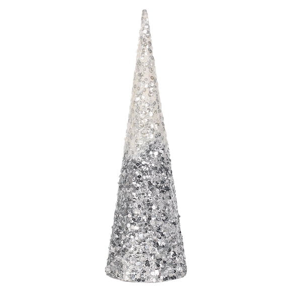 Punta de árbol de navidad glitter plateada