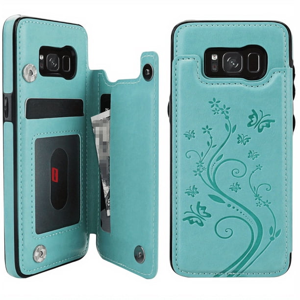 Butterfly Pattern PU Leather Case Wallet: Shockproof Flip Cover with Card Holder for Samsung S8/S10/Note10/S21 Series