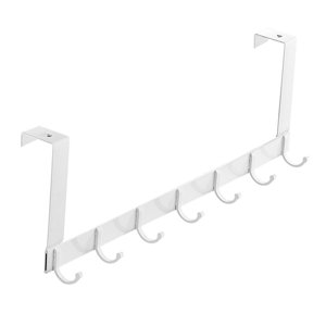 Magideal - Gancho Sobre Hecho De Aleación De Aluminio, Ahorro De Espacio Para Cocina, , Dormitorio , Blanco Largo 7 Ganchos